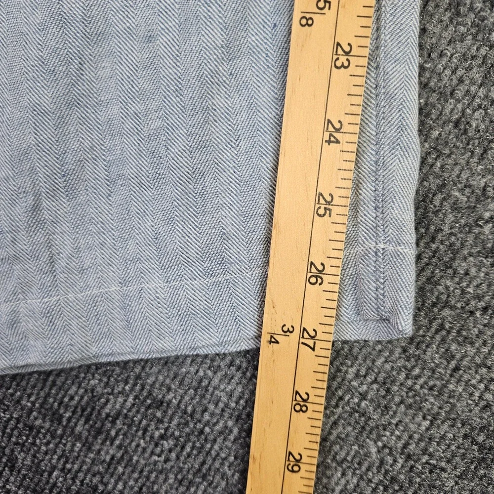 Tommy Bahama Beach Coast Linen Pants Men's 2XLB Full Elastic Blue Herringbone